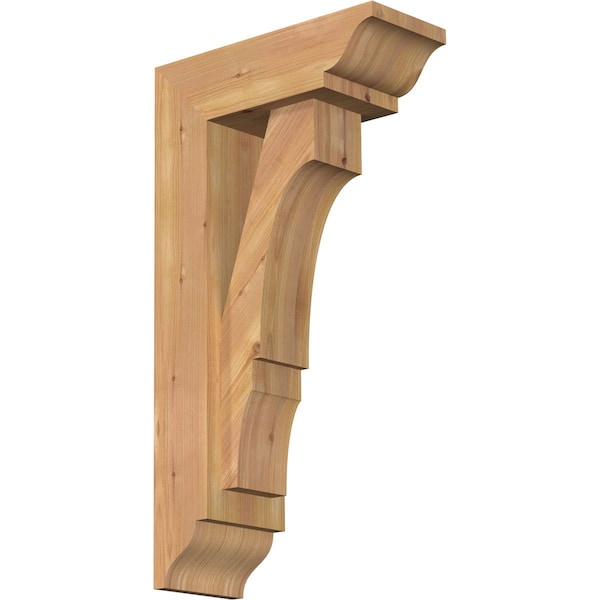 Ekena Millwork Balboa Traditional Smooth Bracket w/ Offset Brace, Western Red Cedar, 5 1/2"W x 14"D x 26"H BKT0604X14X26BOA01SWR - main